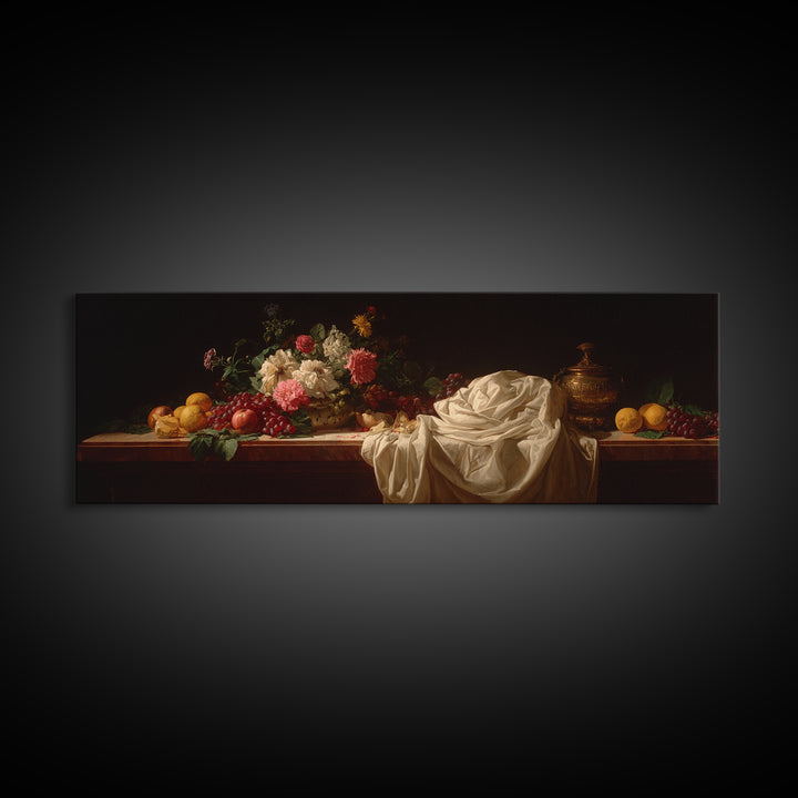 Classical Portrait with Dignified Lighting Canvas Print, Traditional Art, Textured Painting, Living Room Decor, Classic, TRA-3x1-96