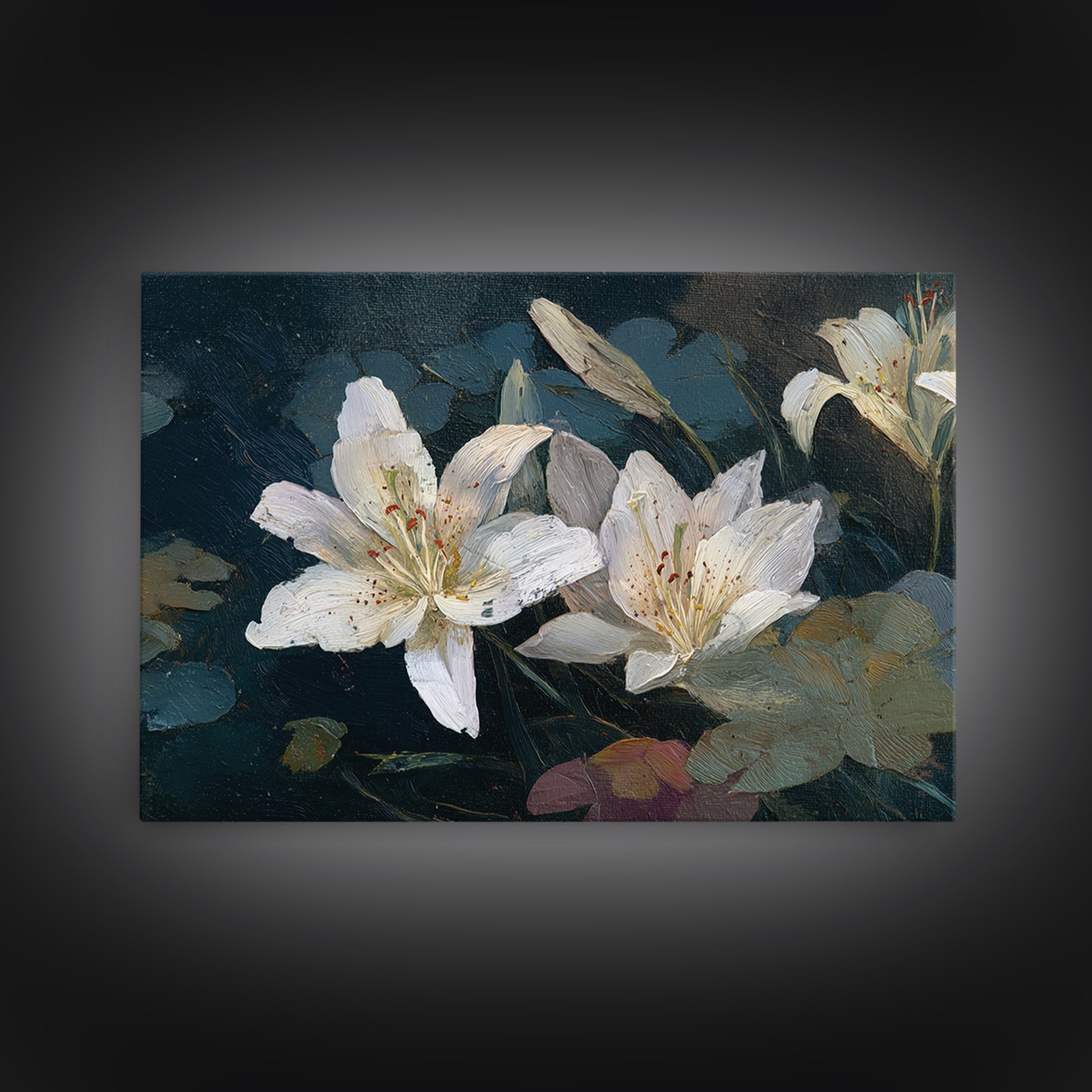 Botanical Watercolor Study of Roses Framed Canvas Print, Traditional Art, Art Commissions, Living Room Decor, Oil Painting, TRA-3x2-10