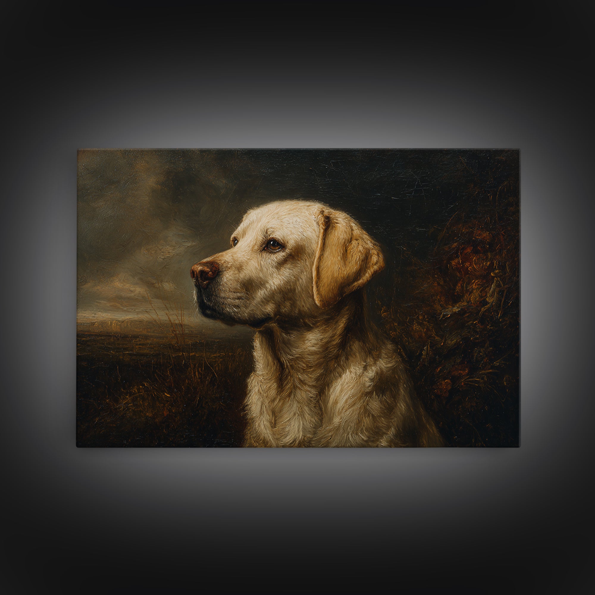 Hunting Dog Portrait Canvas Print, Traditional Art, Indian Wall Art, Living Room Decor, Fine Art, Classic, Boho Decor, TRA-3x2-16