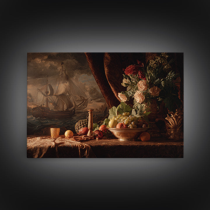 Ship at Sea Canvas Print, Traditional Art, Canvas Print, Living Room Decor, Fine Art, Classic, Neutral Decor, Modern Decor, TRA-3x2-66