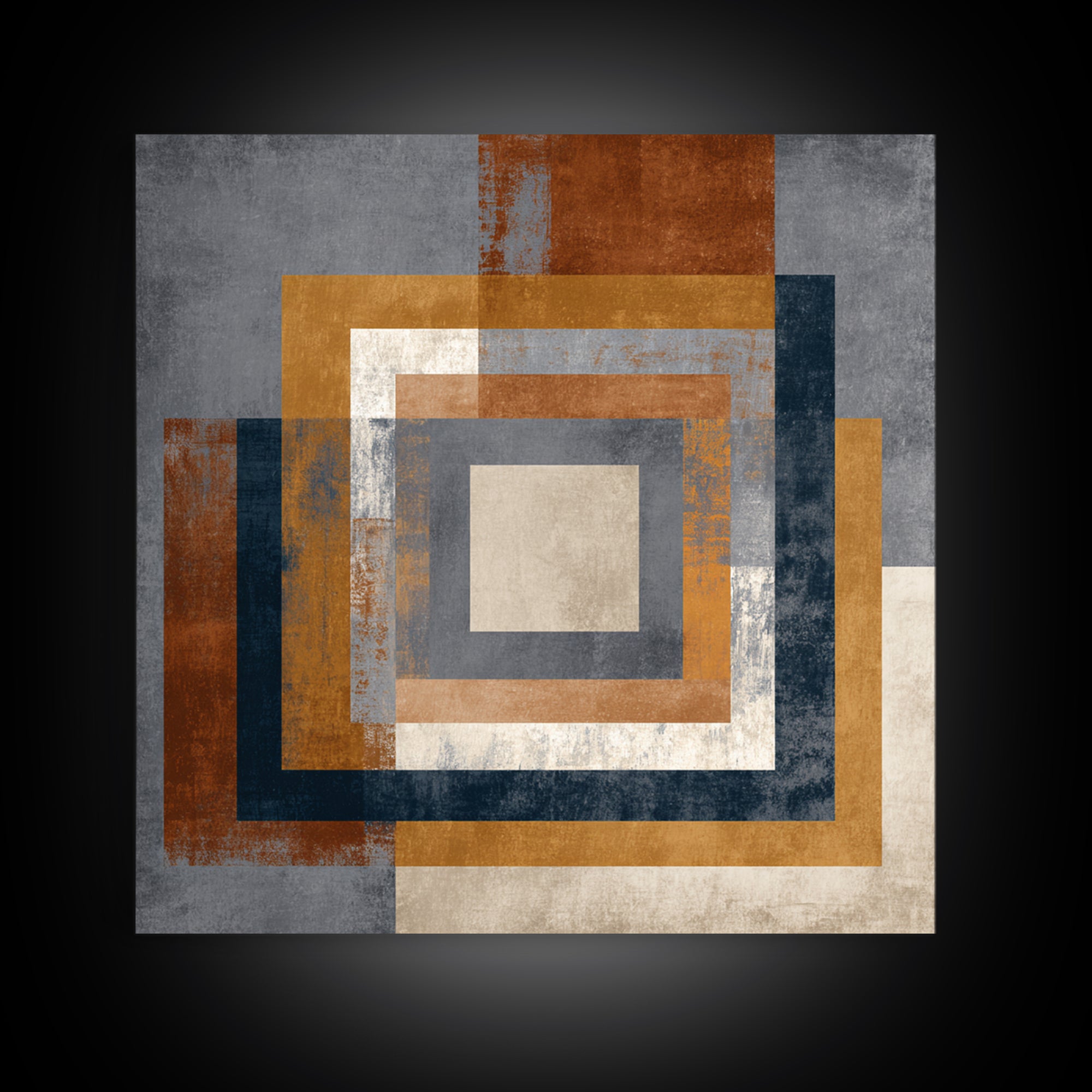 Geometric Border Design by Global Textiles Framed Canvas Print, Tribal Art, Boho Wall Decor, Living Room Decor, Tribal, TRI-1x1-44