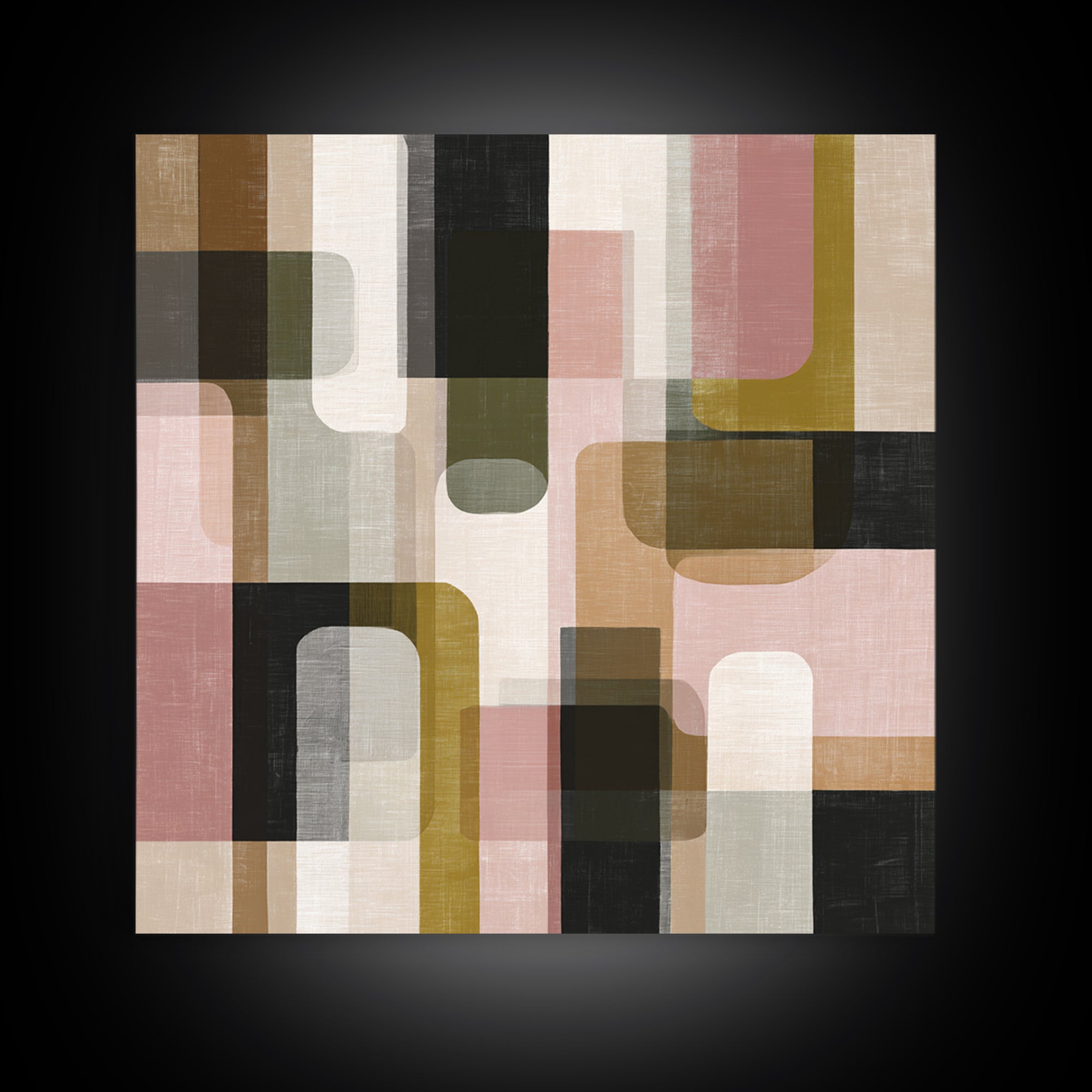 Earth Tone Geometric Pattern by Woven Cloth Framed Canvas Print, Tribal Art, Art Print, Living Room Decor, Abstract Art, Tribal, TRI-1x1-74