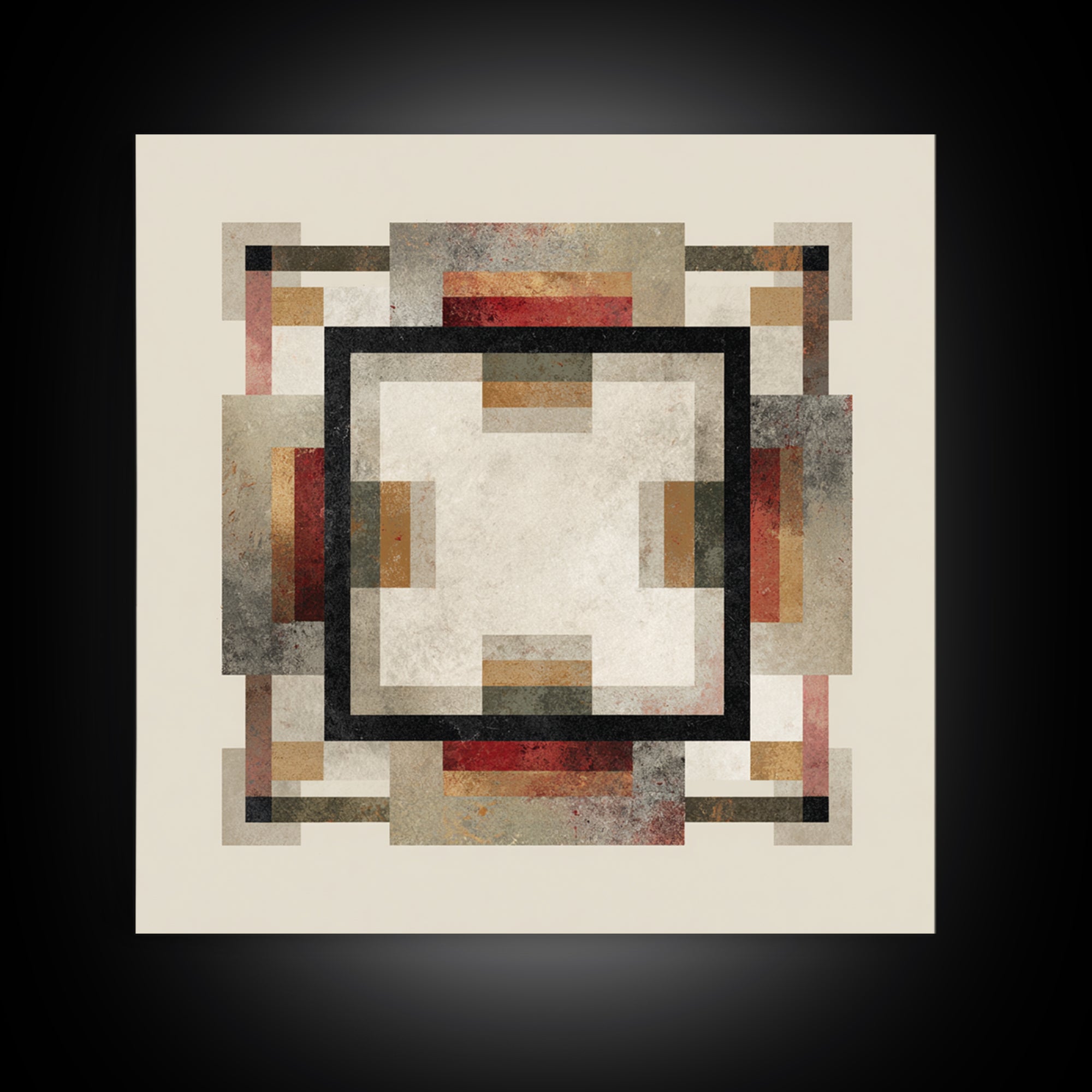 Geometric Border Design by Global Textiles Canvas Print, Tribal Art, Minimalist Decor, Living Room Decor, Fine Art, Tribal, TRI-1x1-92