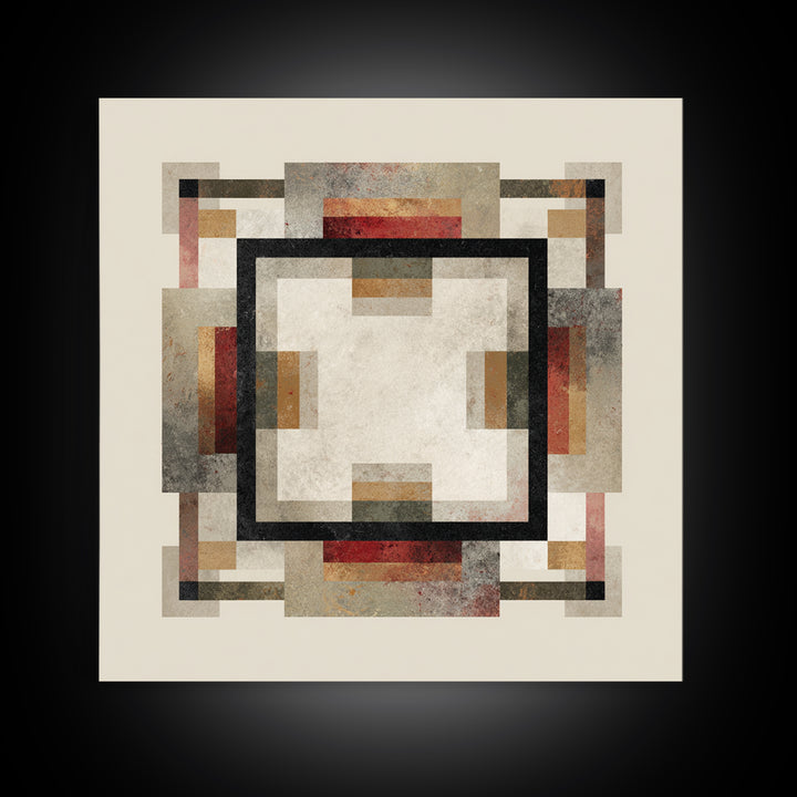 Geometric Border Design by Global Textiles Canvas Print, Tribal Art, Minimalist Decor, Living Room Decor, Fine Art, Tribal, TRI-1x1-92