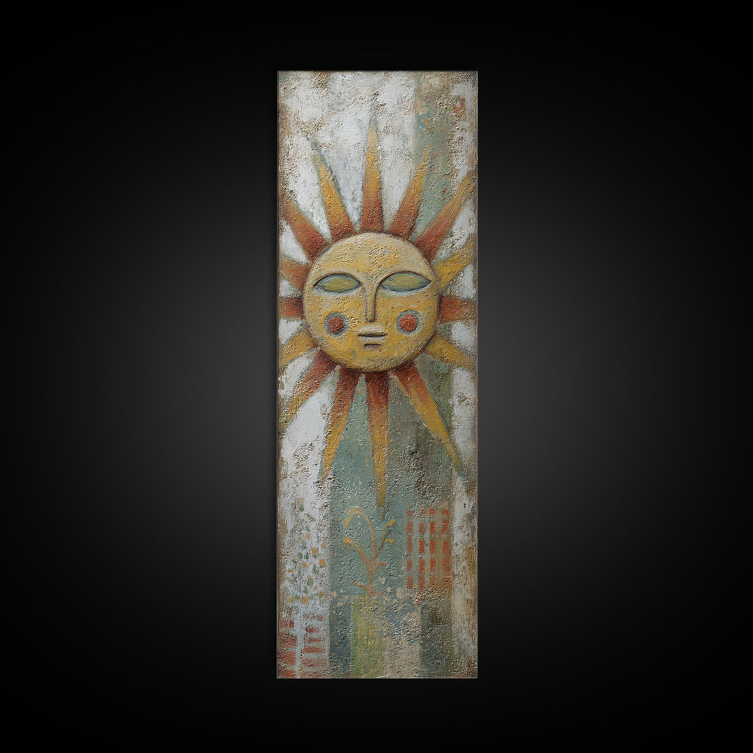 Tribal Sun Symbol Canvas Print, Tribal Art, Southwestern Decor, Living Room Decor, Fine Art, Tribal, Luxury Decor, Art Print, TRI-1x3-23