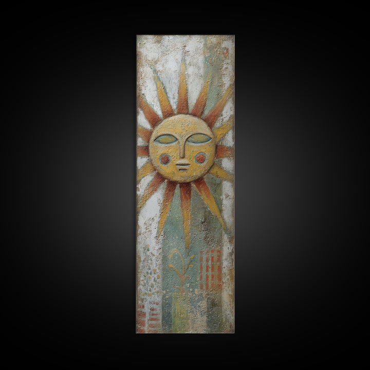 Tribal Sun Symbol Canvas Print, Tribal Art, Southwestern Decor, Living Room Decor, Fine Art, Tribal, Luxury Decor, Art Print, TRI-1x3-23
