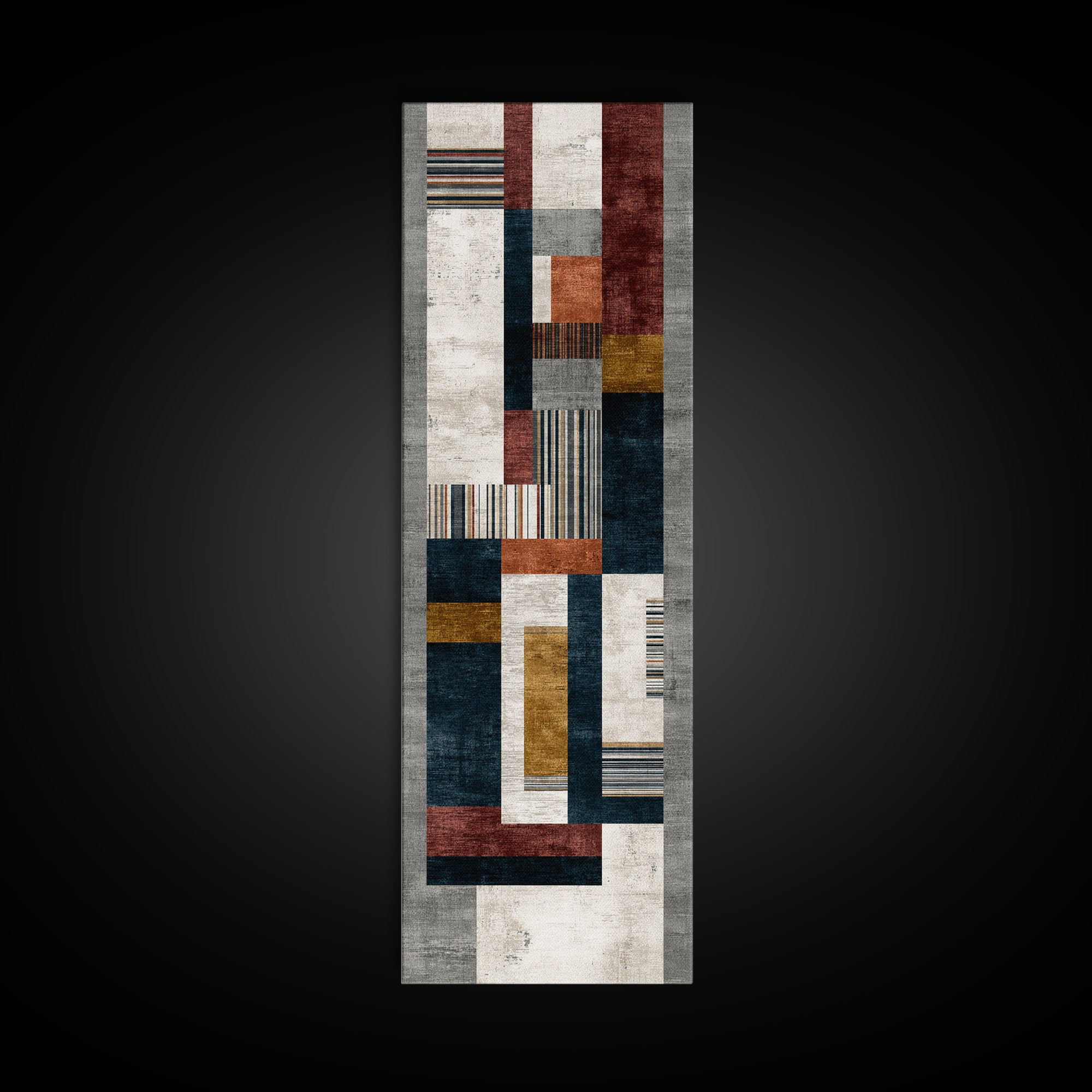 Geometric Border Design by Global Textiles Canvas Print, Tribal Art, African Art, Living Room Decor, Fine Art, Tribal, TRI-1x3-32