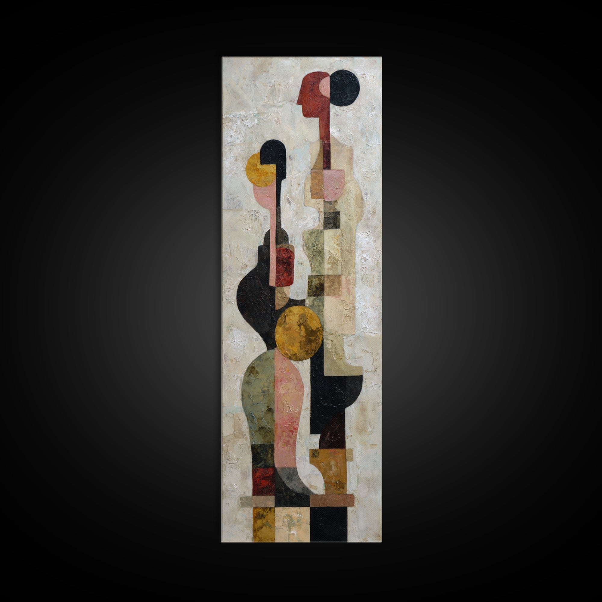 Abstract Family Figures Framed Canvas Print, Tribal Art, Room Decor, Living Room Decor, Fine Art, Tribal, Abstract Wall Art, TRI-1x3-83