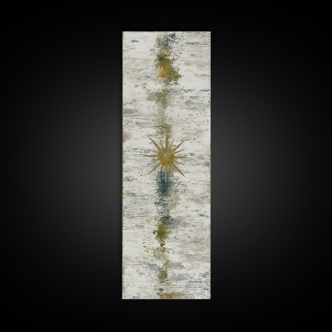 Tribal Sun Symbol Canvas Print, Tribal Art, Original Painting, Living Room Decor, Tribal, Canvas Painting, Native American Art, TRI-1x3-95