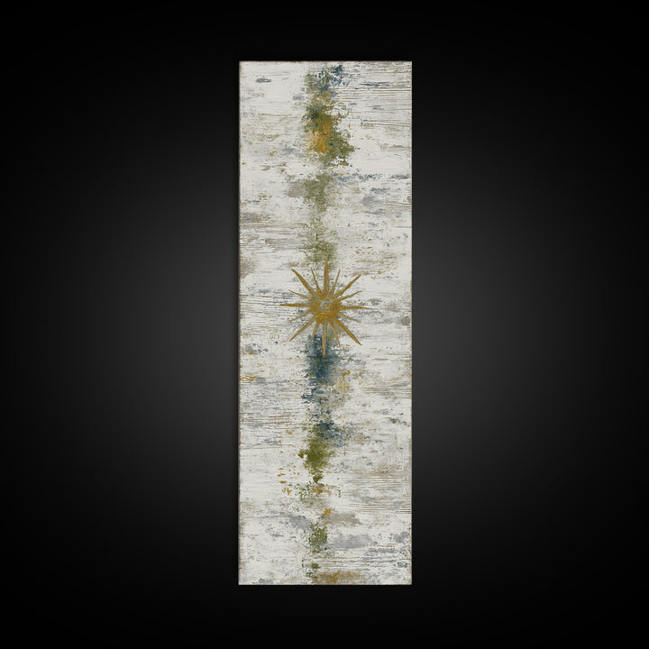 Tribal Sun Symbol Canvas Print, Tribal Art, Original Painting, Living Room Decor, Tribal, Canvas Painting, Native American Art, TRI-1x3-95