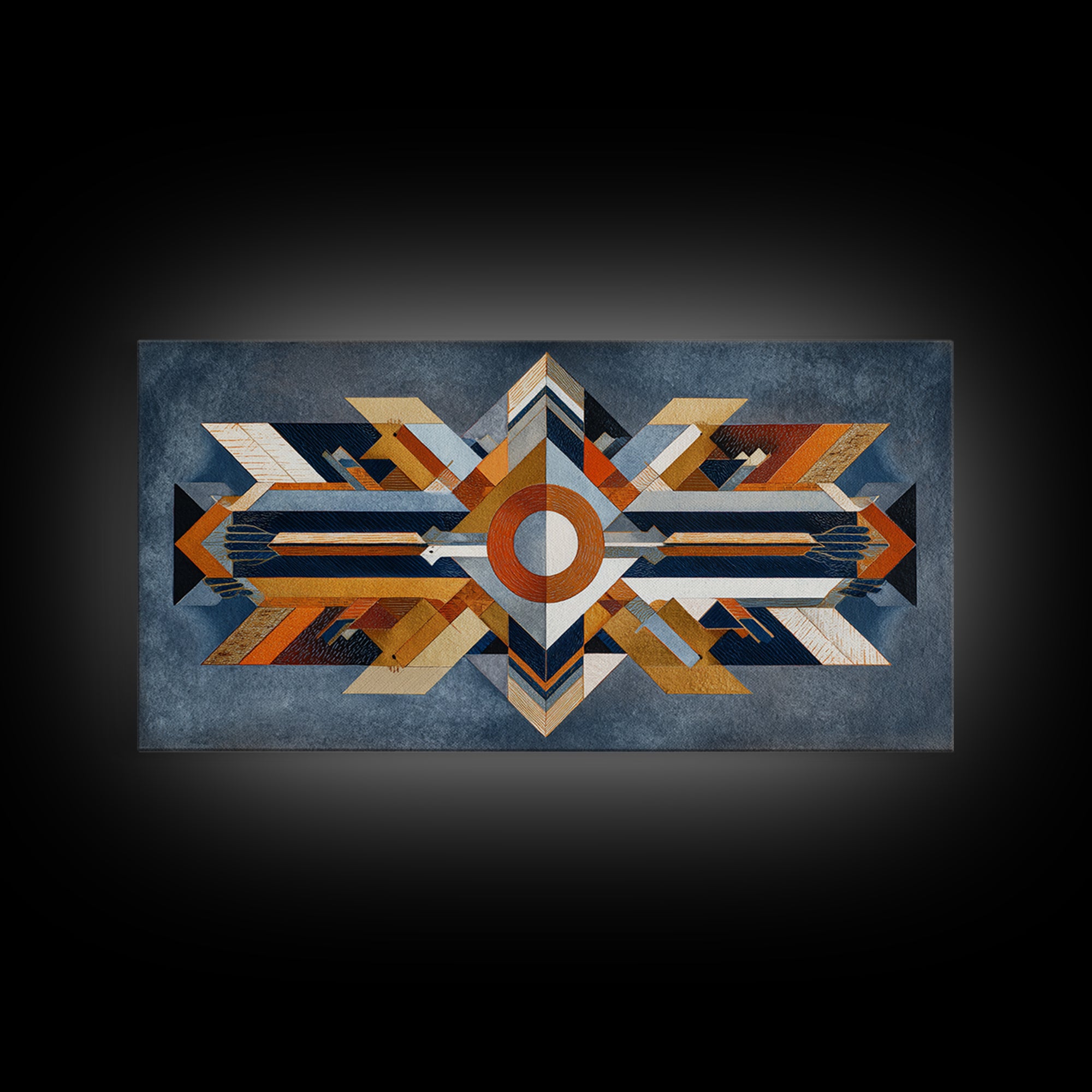 Eagle Totem with Feathers and Geometric Shapes Canvas Print, Tribal Art, Home Decor, Living Room Decor, Abstract Art, Tribal, TRI-2x1-32