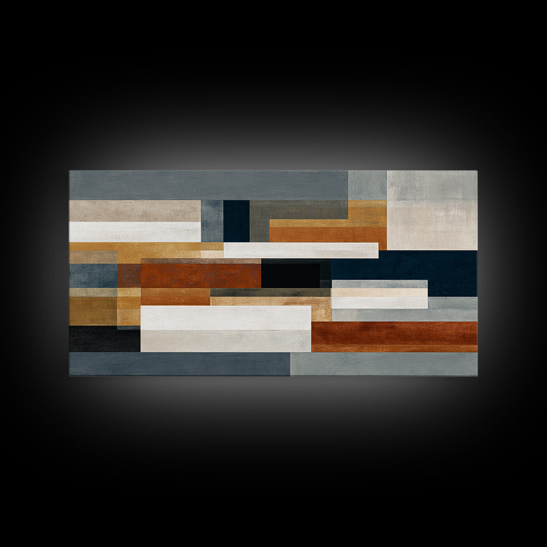 Earth Tone Geometric Pattern by Woven Cloth Canvas Print, Tribal Art, Abstract Painting, Living Room Decor, Fine Art, Tribal, TRI-2x1-70