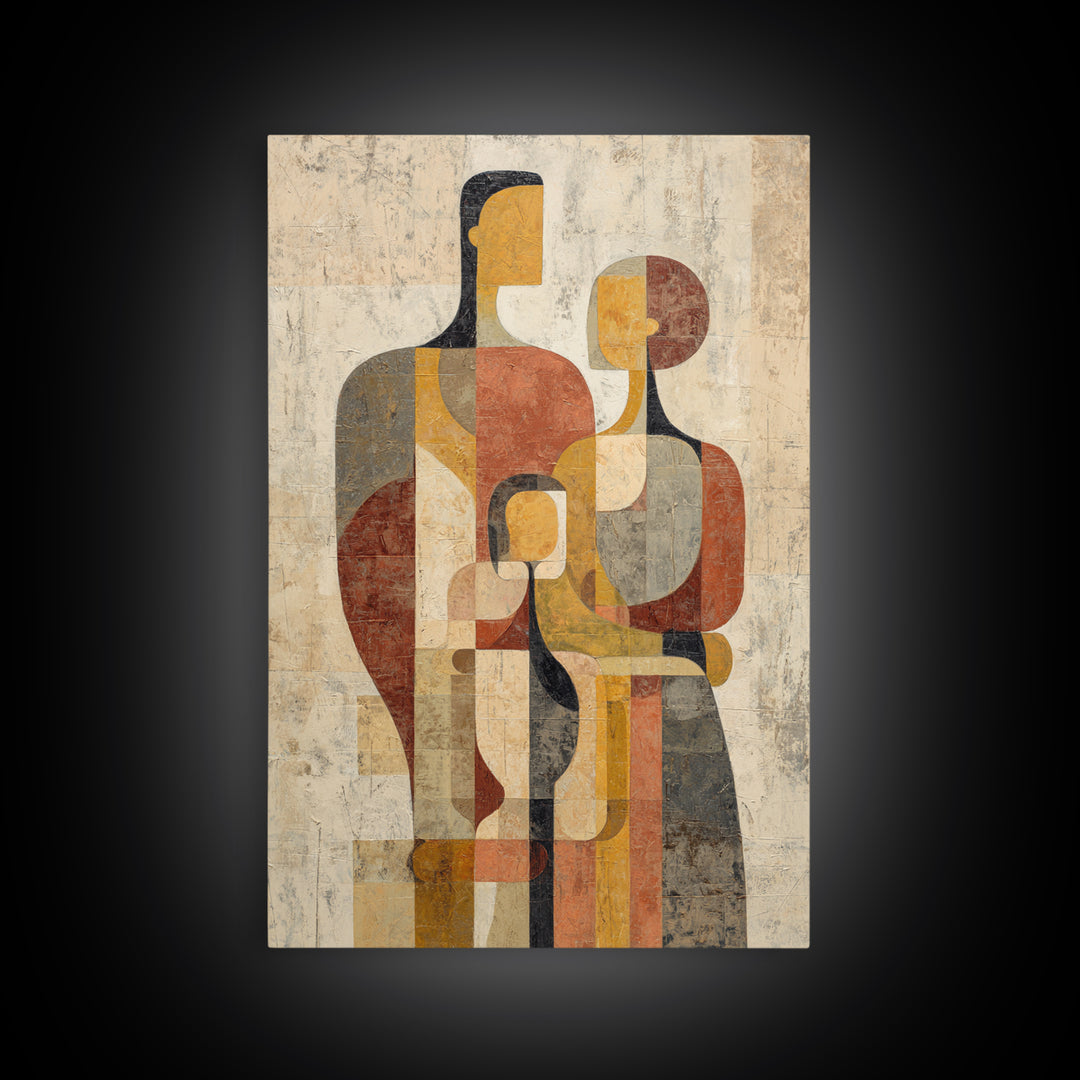 Abstract Family Figures Canvas Print, Tribal Art, African Art, Living Room Decor, Fine Art, Tribal, Tribal Design, Earthy, TRI-2x3-31