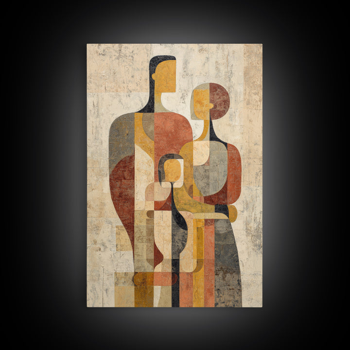 Abstract Family Figures Canvas Print, Tribal Art, African Art, Living Room Decor, Fine Art, Tribal, Tribal Design, Earthy, TRI-2x3-31