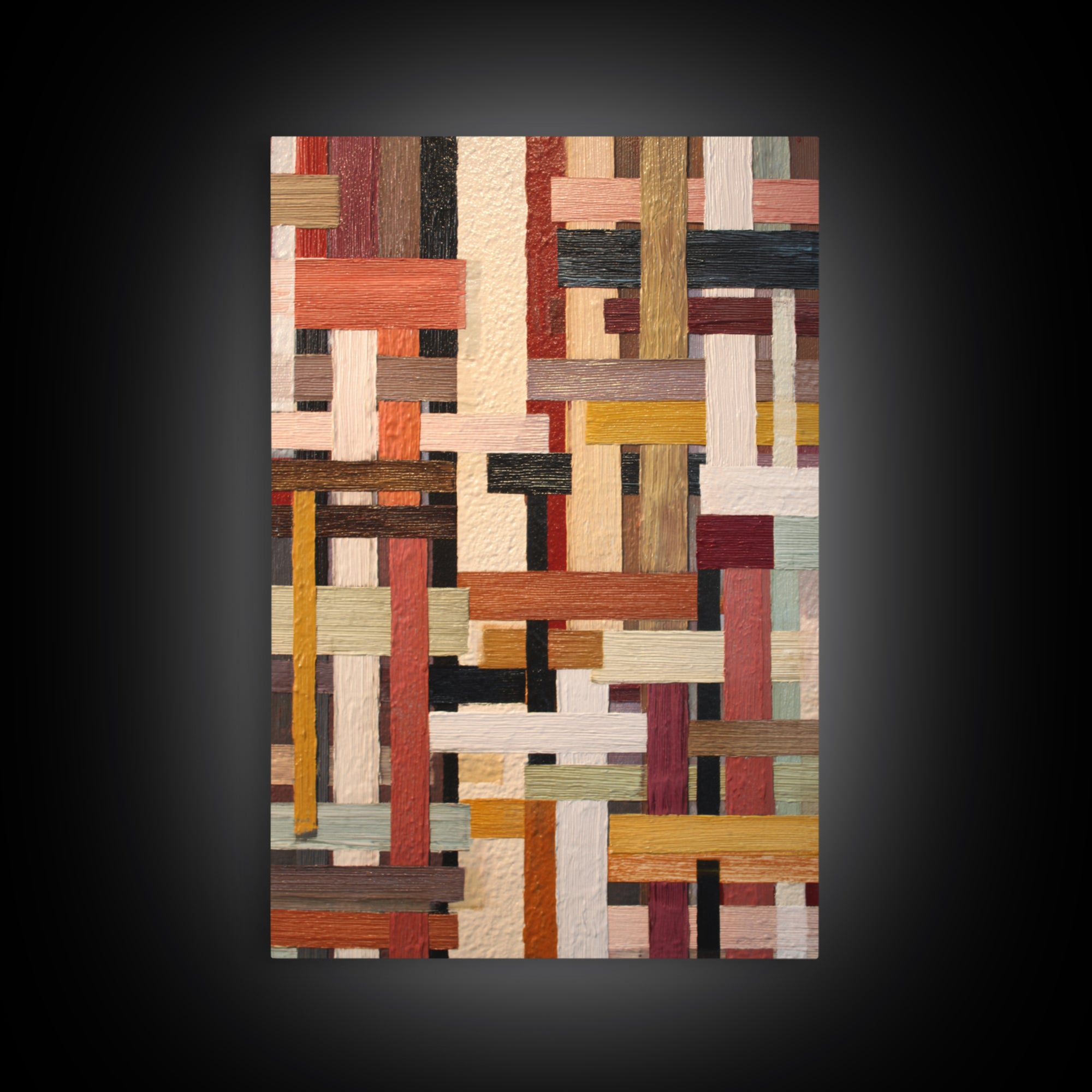 Woven Basket Pattern Enlarged as Modern Art Framed Canvas Print, Tribal Art, Afrocentric Wall Art, Living Room Decor, Tribal, TRI-2x3-94
