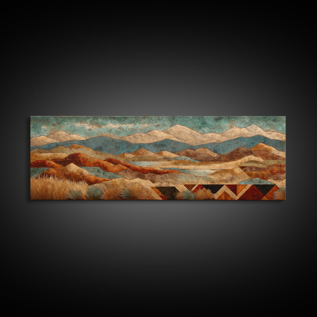 Desert Rhythm Pattern Canvas Print, Tribal Art, Luxury Decor, Living Room Decor, Tribal, Abstract Art, Abstract Wall Art, TRI-3x1-14