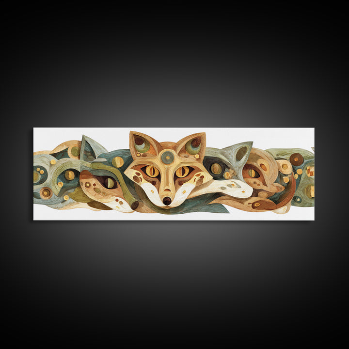 Stylized Animal Totem Framed Canvas Print, Tribal Art, Fine Art Print, Living Room Decor, Fine Art, Tribal, Wall Decor, TRI-3x1-44
