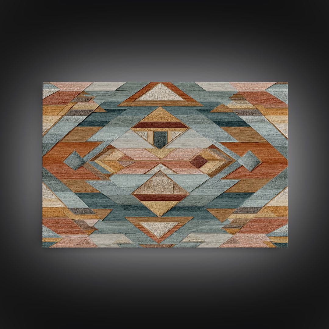Desert Rhythm Pattern Framed Canvas Print, Tribal Art, Gallery Wall Art, Living Room Decor, Fine Art, Tribal, Minimalist Decor, TRI-3x2-2