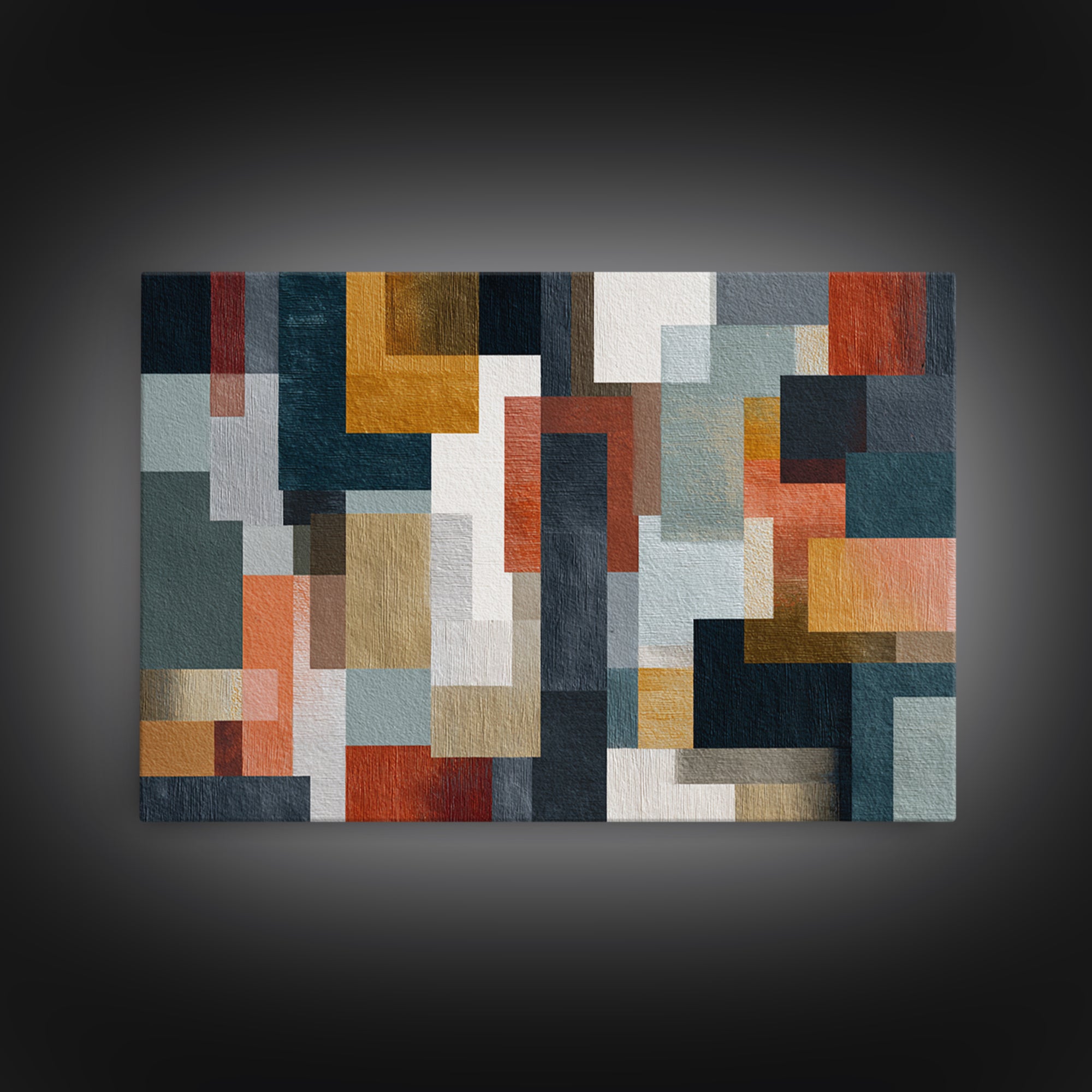 Earth Tone Geometric Pattern by Woven Cloth Canvas Print, Tribal Art, Minimalist Decor, Living Room Decor, Fine Art, Tribal, TRI-3x2-30