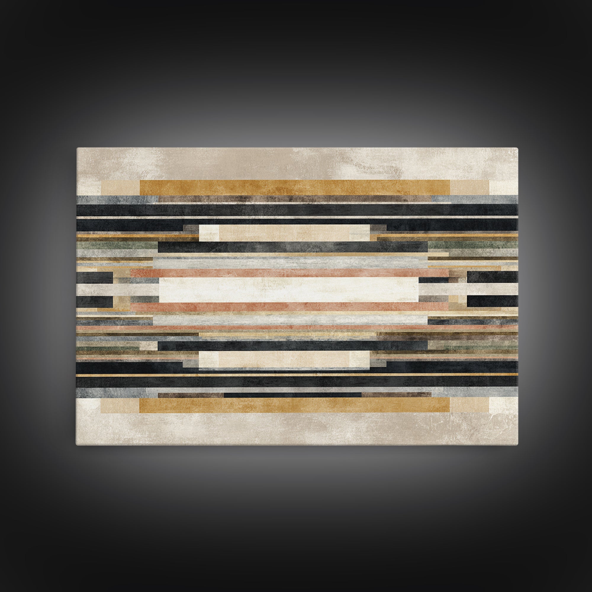 Geometric Border Design by Global Textiles Framed Canvas Print, Tribal Art, Gallery Wall Art, Living Room Decor, Tribal, TRI-3x2-96