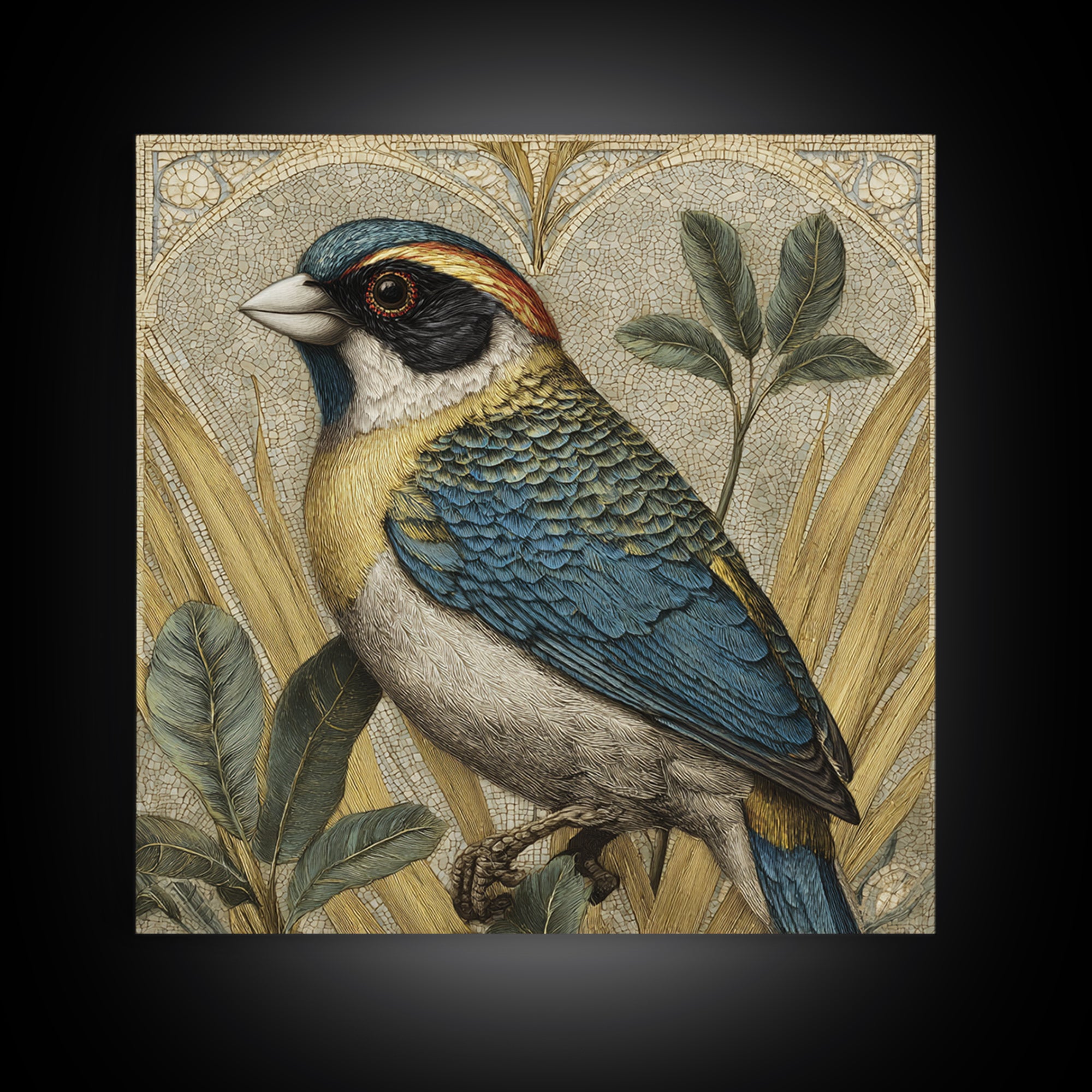 Colorful Jungle Bird Pattern Canvas Print, Tropical Art, Print, Living Room Decor, Fine Art, Tropic, Coastal Wall Art, TRO-1x1-20