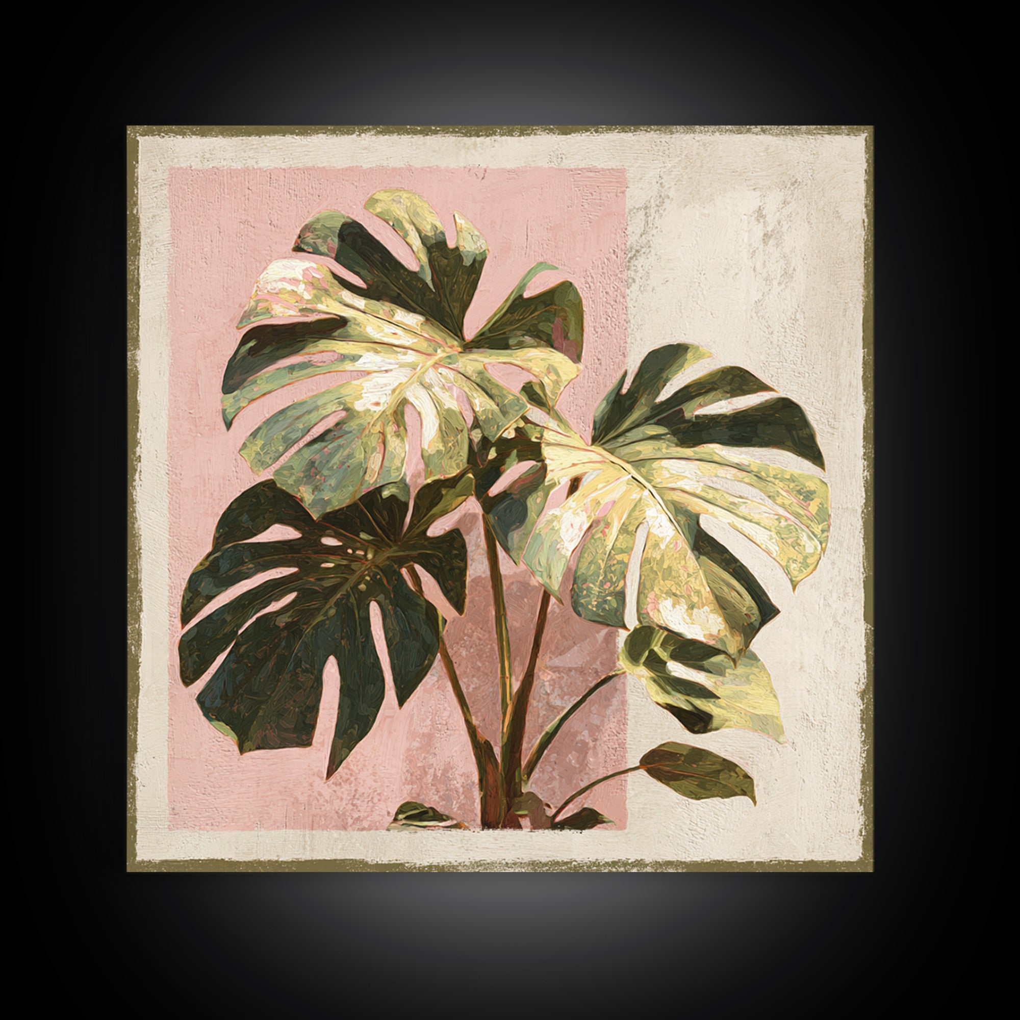 Lush Monstera Leaves Canvas Print, Tropical Art, Room Decor, Living Room Decor, Fine Art, Tropic, Printable, Printable Wall Art, TRO-1x1-25