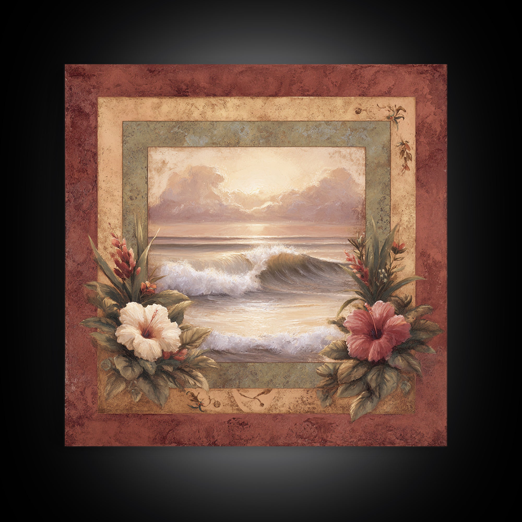 Sunset Surf Scene Canvas Print, Tropical Art, Modern Decor, Living Room Decor, Fine Art, Tropic, Wall Decor, Digital Prints, TRO-1x1-94
