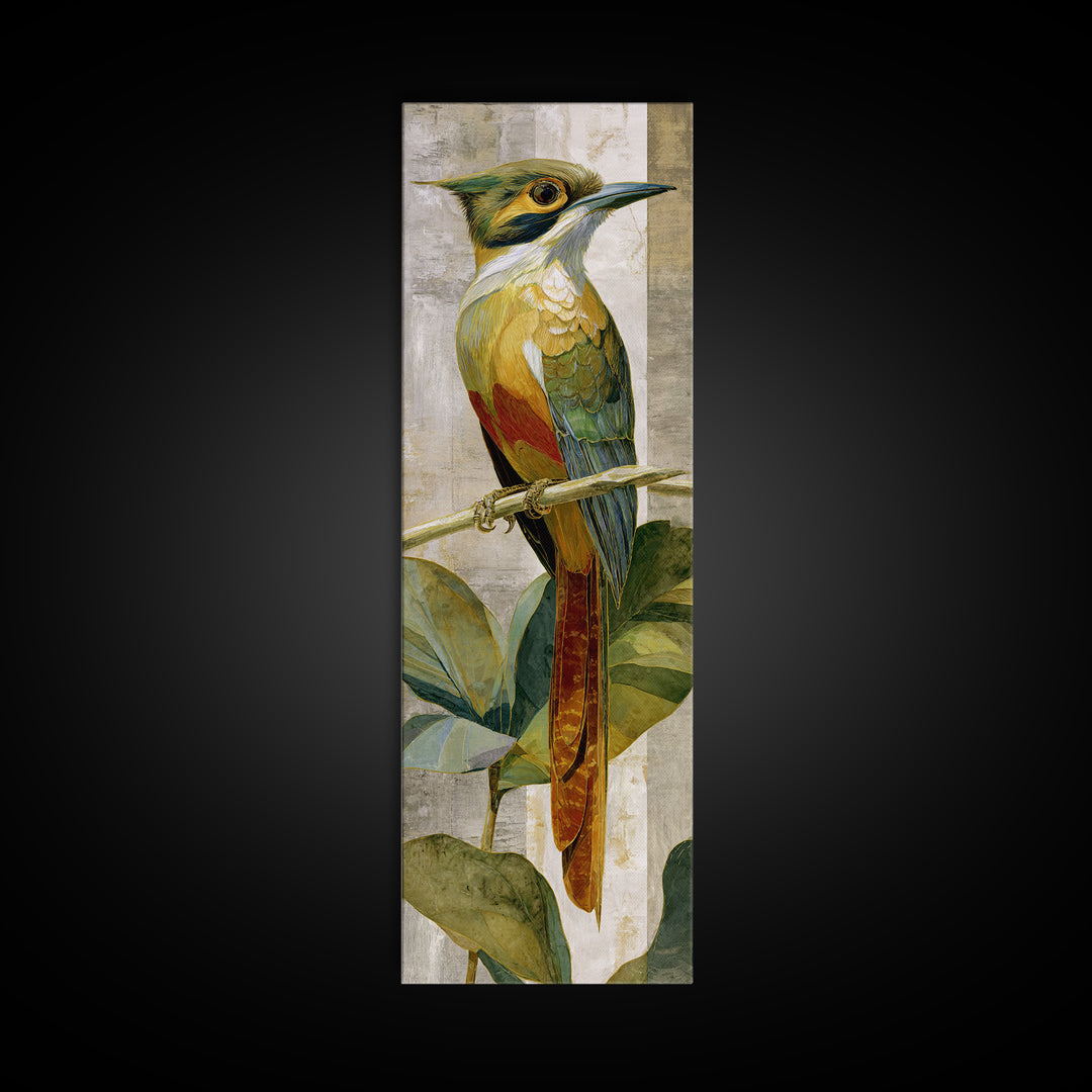 Colorful Jungle Bird Pattern Canvas Print, Tropical Art, Print, Living Room Decor, Fine Art, Tropic, Coastal Wall Art, TRO-1x3-32