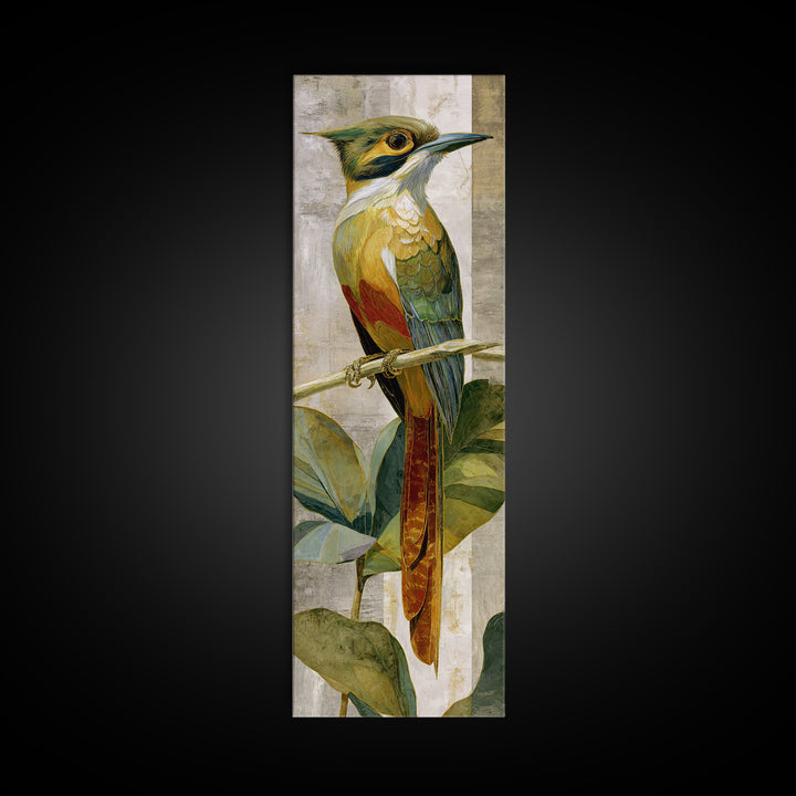 Colorful Jungle Bird Pattern Canvas Print, Tropical Art, Print, Living Room Decor, Fine Art, Tropic, Coastal Wall Art, TRO-1x3-32