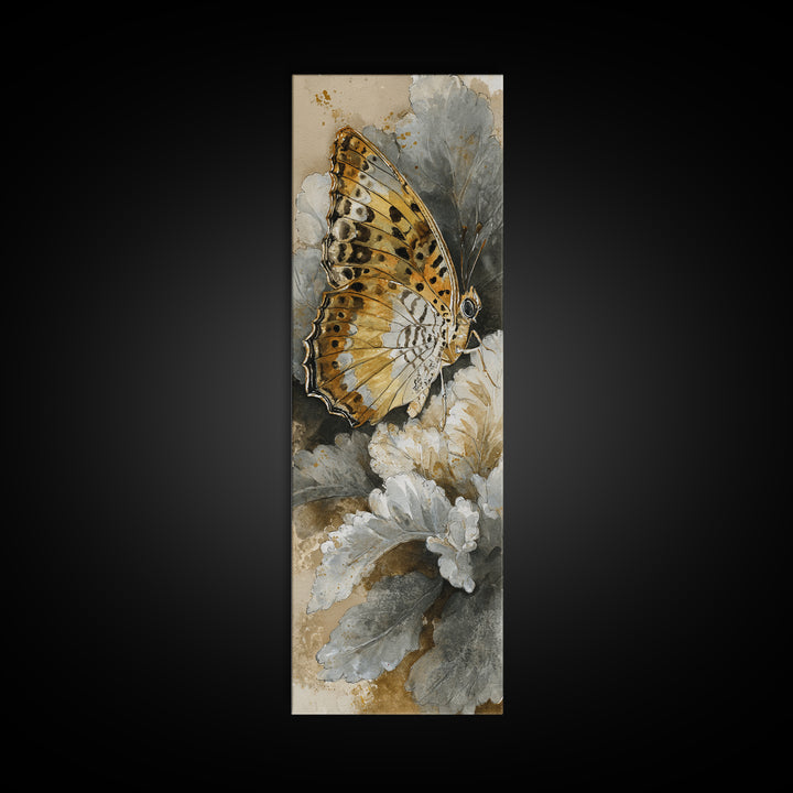 Tropical Butterfly and Flower Study Canvas Print, Tropical Art, Digital Print, Living Room Decor, Tropic, Downloadable Prints, TRO-1x3-35