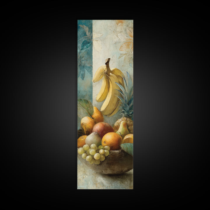 Tropical Fruit Market Arrangement Framed Canvas Print, Tropical Art, Neutral Decor, Living Room Decor, Fine Art, Tropic, TRO-1x3-75