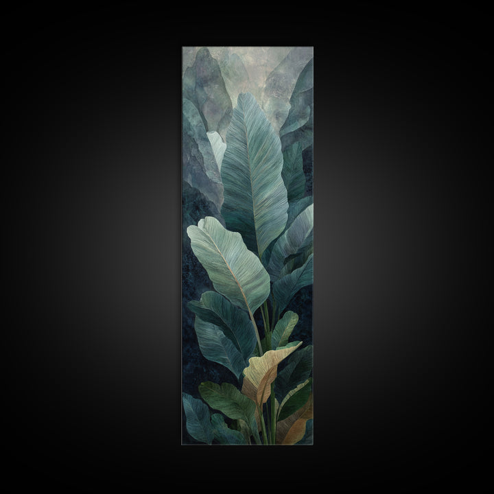 Banana Leaves Layered Canvas Print, Tropical Art, Art Print, Living Room Decor, Tropic, Abstract Painting, Watercolor Art, TRO-1x3-93