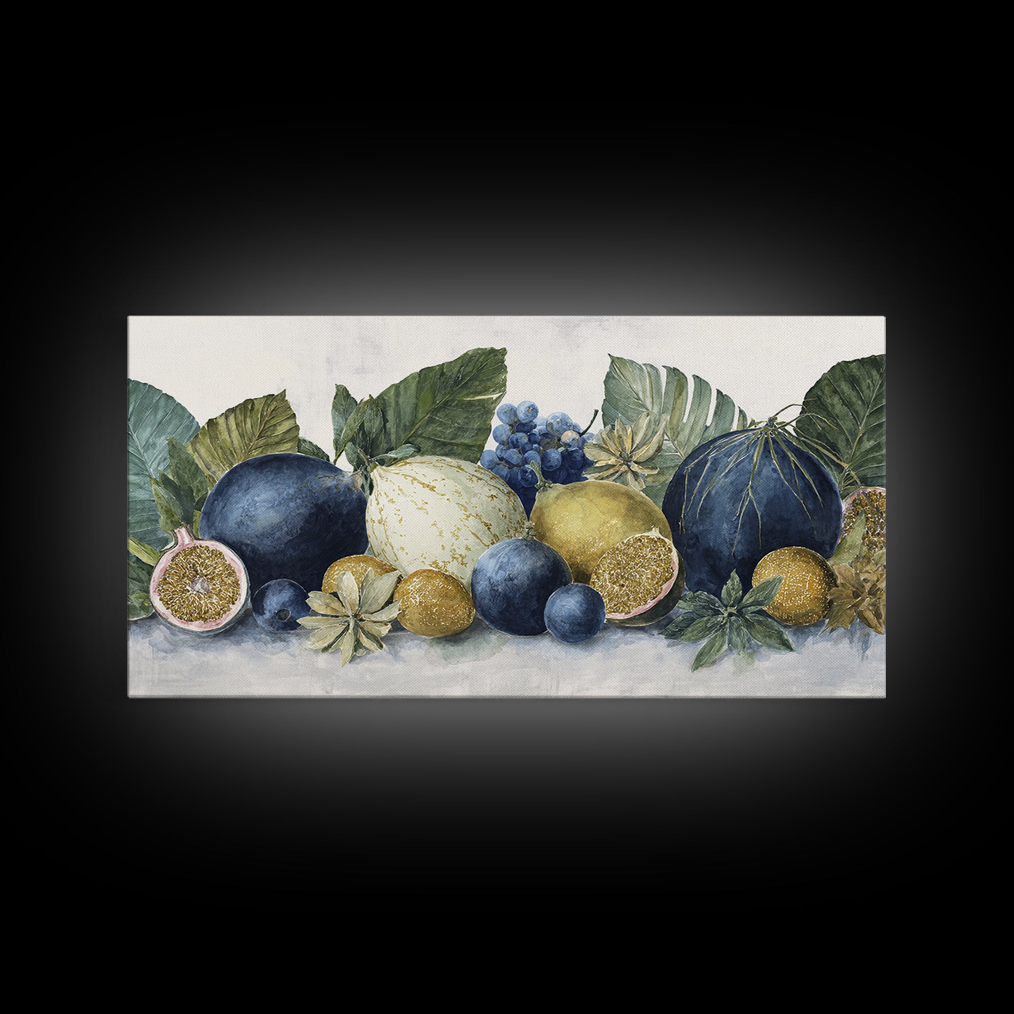 Tropical Fruit Market Arrangement Framed Canvas Print, Tropical Art, Coastal Decor, Living Room Decor, Fine Art, Tropic, TRO-2x1-11
