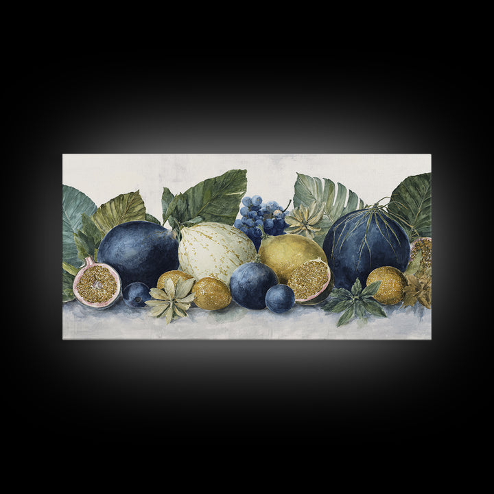 Tropical Fruit Market Arrangement Framed Canvas Print, Tropical Art, Coastal Decor, Living Room Decor, Fine Art, Tropic, TRO-2x1-11