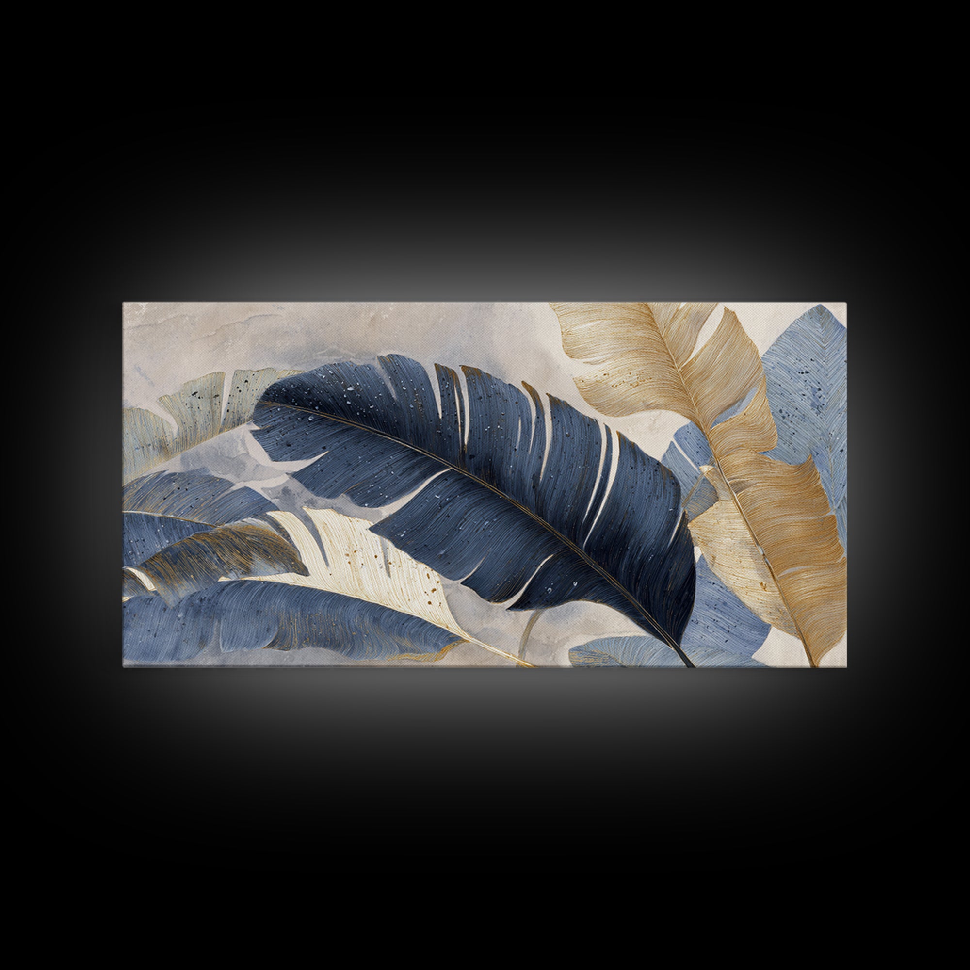 Rain Soaked Palm Leaf Closeup Canvas Print, Tropical Art, Art Print, Living Room Decor, Fine Art, Tropic, Abstract Painting, TRO-2x1-17