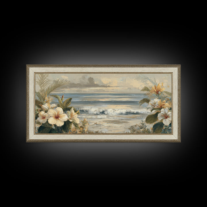 Sunset Surf Scene Framed Canvas Print, Tropical Art, Room Decor, Living Room Decor, Fine Art, Tropic, Printable, TRO-2x1-18