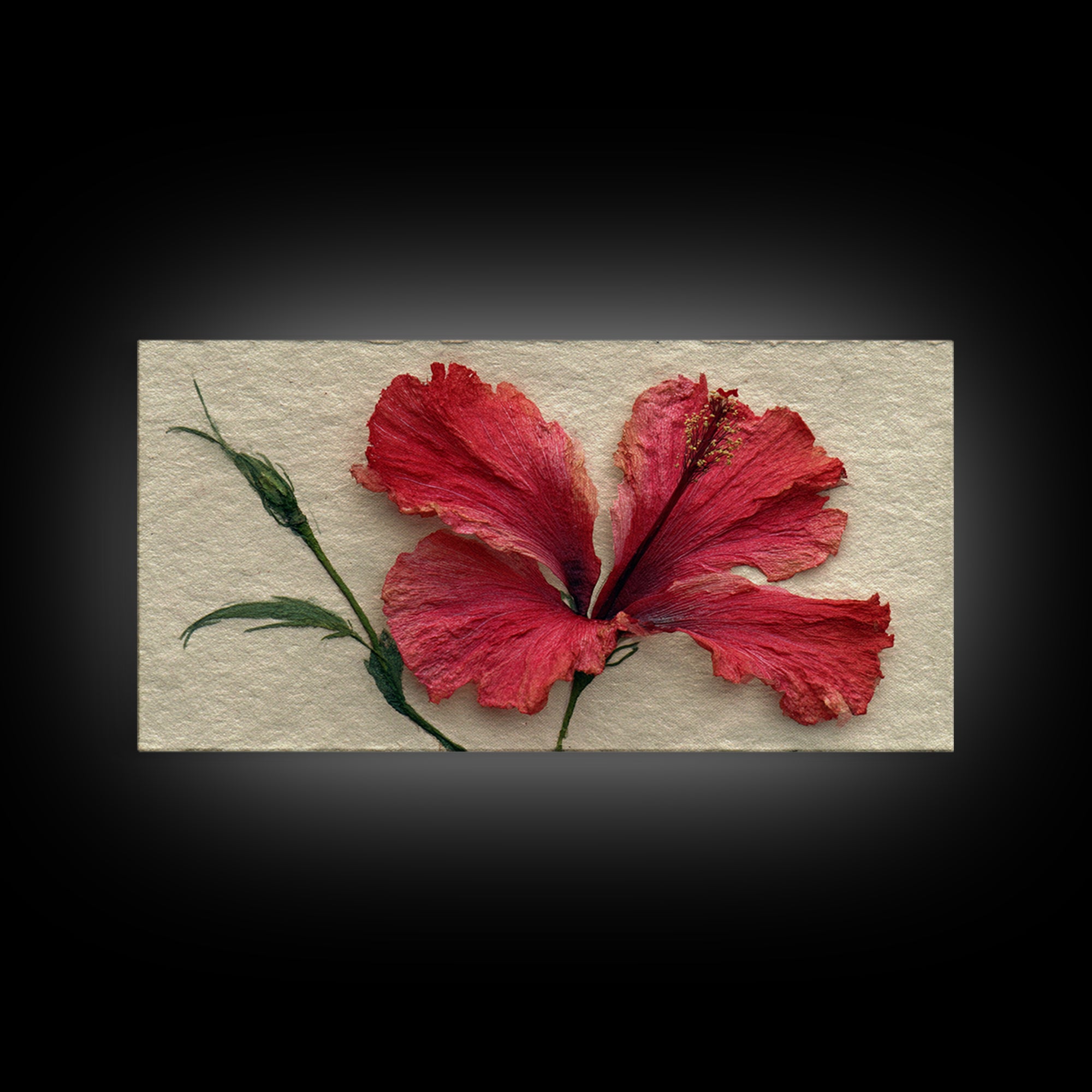 Hibiscus Flower Closeup Framed Canvas Print, Tropical Art, Printable, Living Room Decor, Oil Painting, Tropic, Coastal Decor, TRO-2x1-25