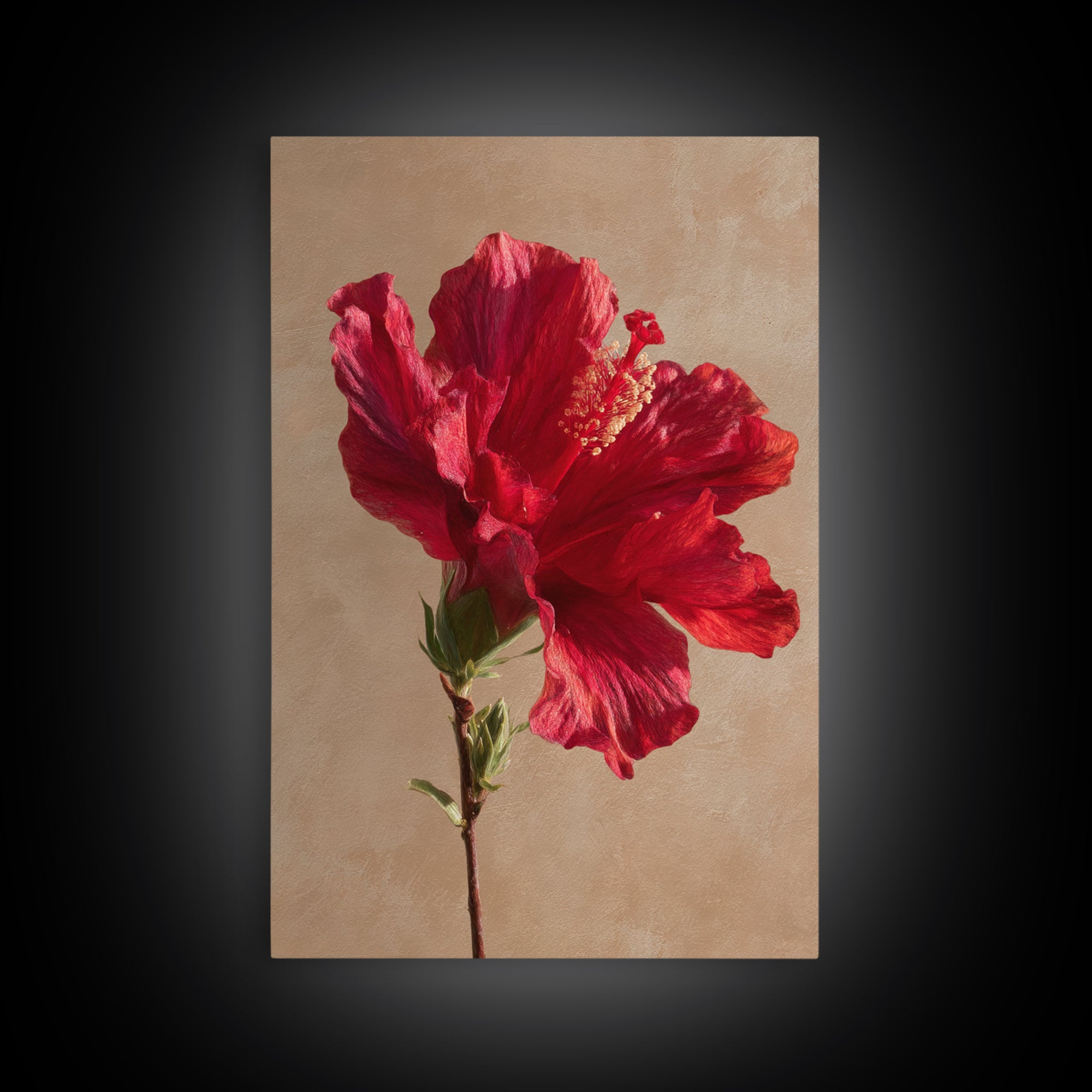Hibiscus Flower Closeup Framed Canvas Print, Tropical Art, Digital Print, Living Room Decor, Tropic, Downloadable Prints, TRO-2x3-13
