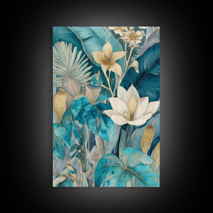 Tropical Lagoon with Turquoise Water Canvas Print, Tropical Art, Minimalist Decor, Living Room Decor, Fine Art, Tropic, TRO-2x3-15