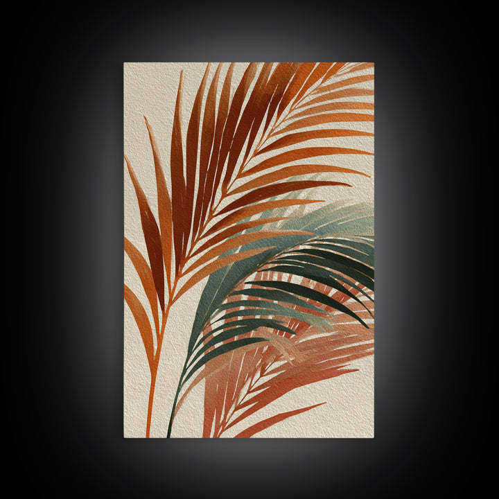 Rain Soaked Palm Leaf Closeup Canvas Print, Tropical Art, Printable Wall Art, Living Room Decor, Watercolor Art, Tropic, TRO-2x3-29