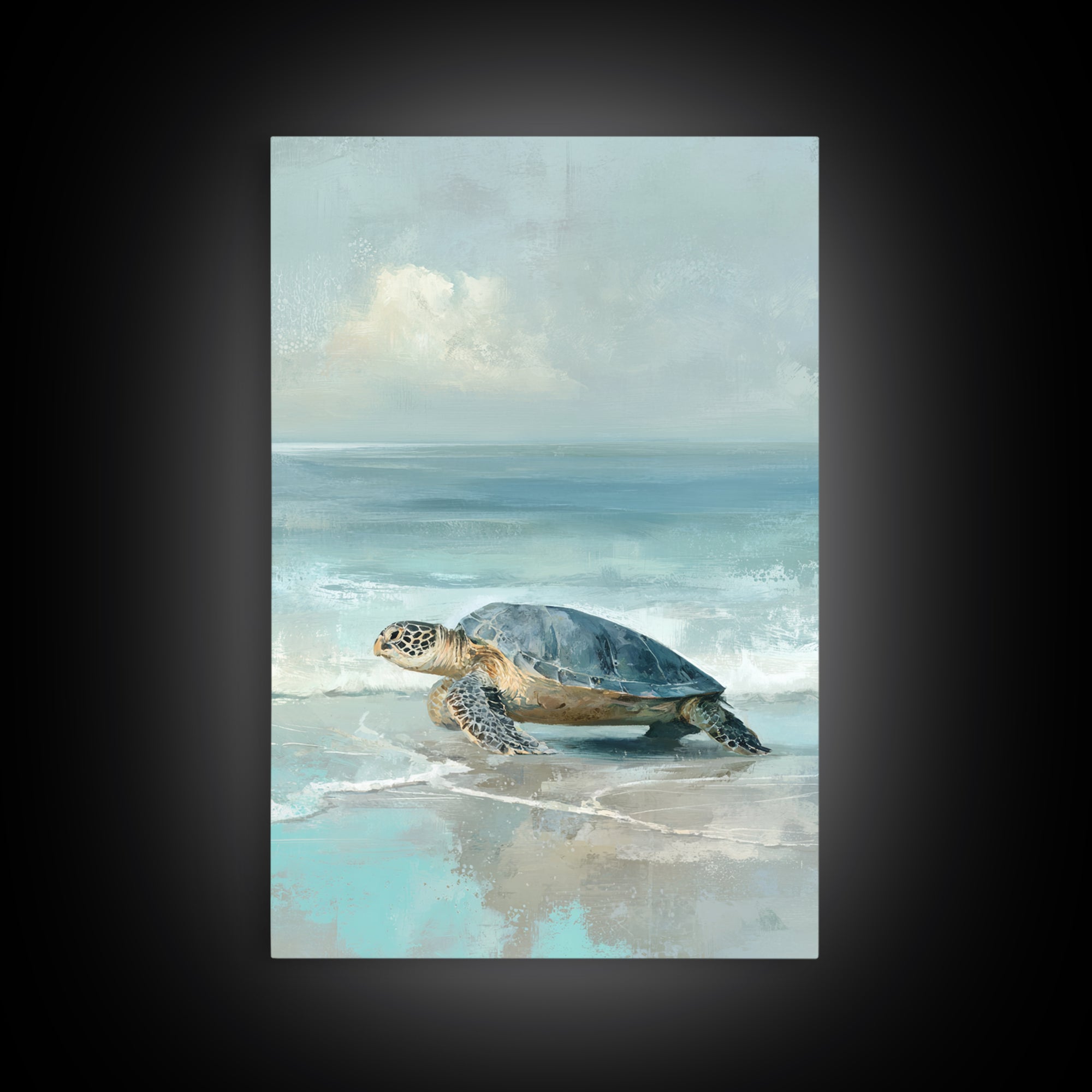 Sea Turtle Near Tropical Reef Framed Canvas Print, Tropical Art, Room Decor, Living Room Decor, Fine Art, Tropic, Printable, TRO-2x3-3