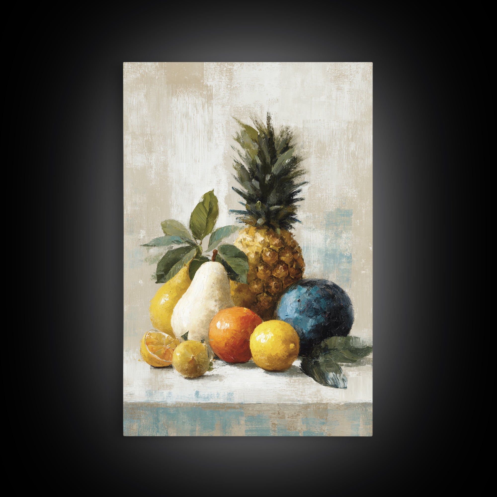 Tropical Fruit Market Arrangement Framed Canvas Print, Tropical Art, Printable Art, Living Room Decor, Abstract Art, Tropic, TRO-2x3-47