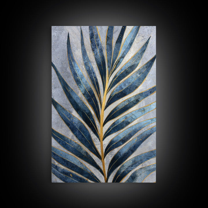 Rain Soaked Palm Leaf Closeup Canvas Print, Tropical Art, Printable Wall Art, Living Room Decor, Watercolor Art, Tropic, TRO-2x3-5