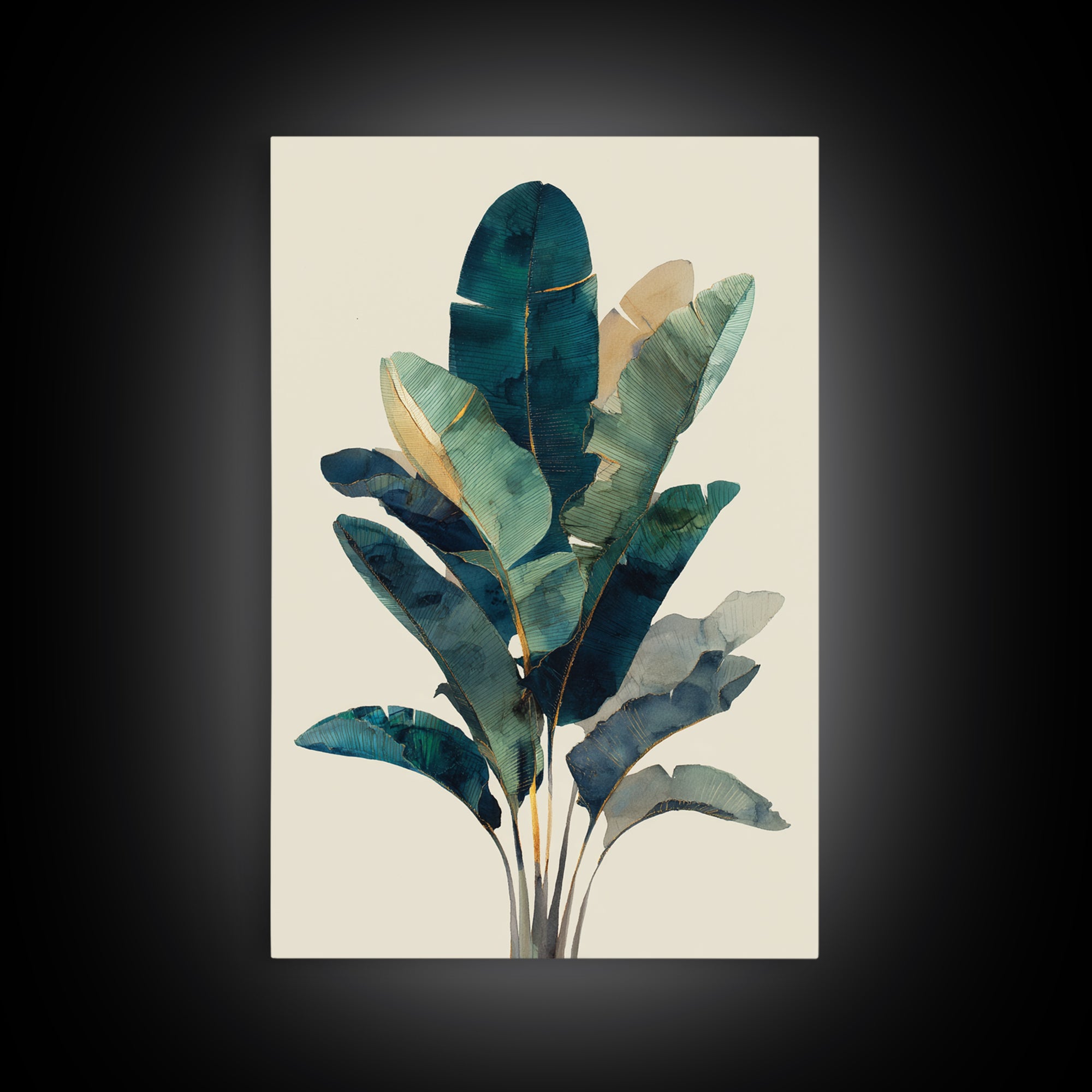 Banana Leaves Layered Canvas Print, Tropical Art, Coastal Wall Art, Living Room Decor, Fine Art, Tropic, Beach Prints, TRO-2x3-65