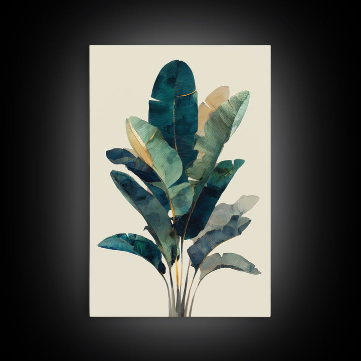 Banana Leaves Layered Canvas Print, Tropical Art, Coastal Wall Art, Living Room Decor, Fine Art, Tropic, Beach Prints, TRO-2x3-65