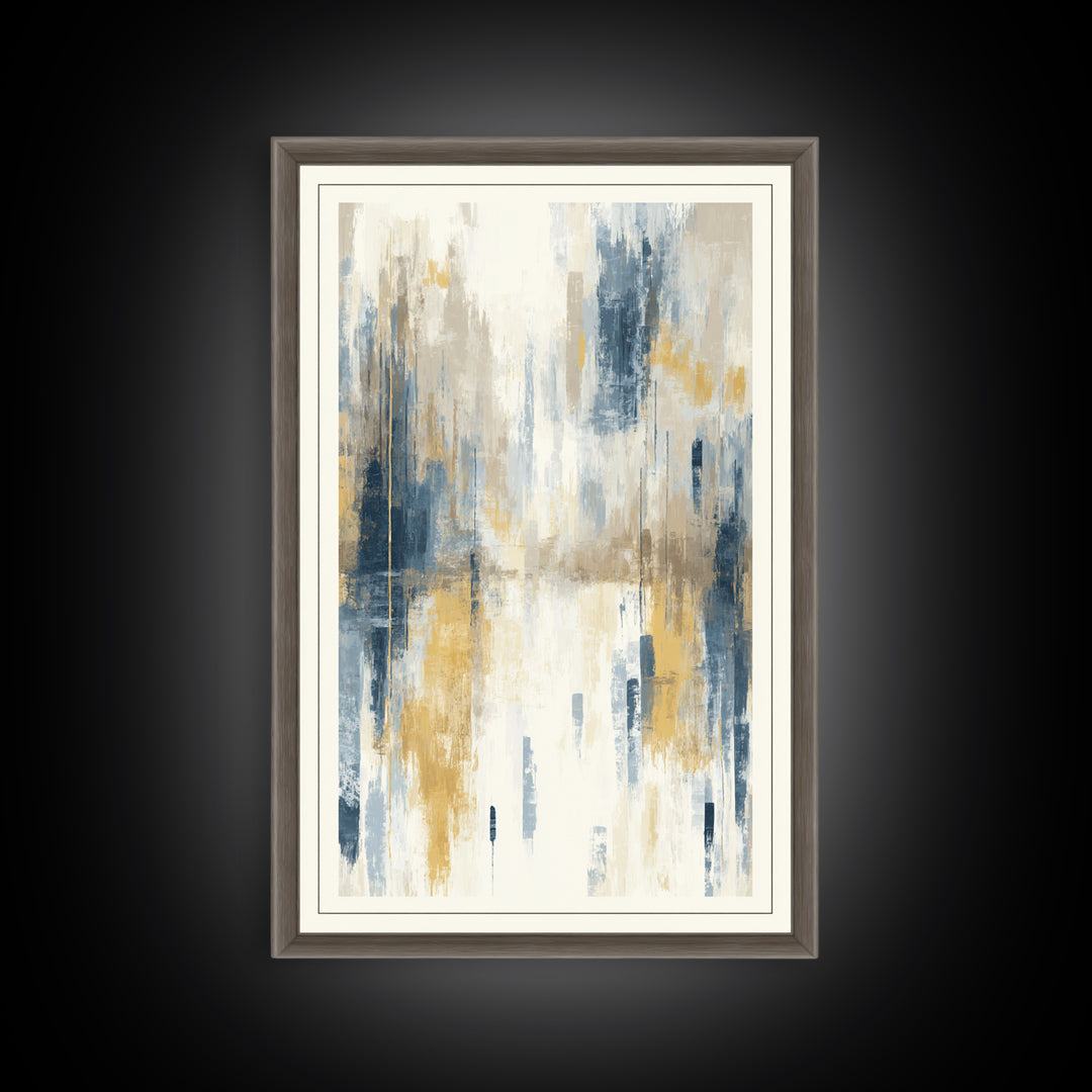Jungle Waterfall with Misty Light Framed Canvas Print, Tropical Art, Abstract Painting, Living Room Decor, Fine Art, Tropic, TRO-2x3-69