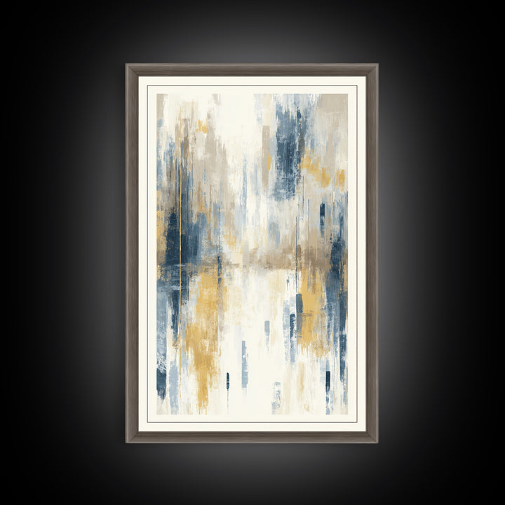 Jungle Waterfall with Misty Light Framed Canvas Print, Tropical Art, Abstract Painting, Living Room Decor, Fine Art, Tropic, TRO-2x3-69