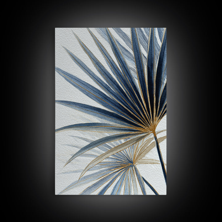 Rain Soaked Palm Leaf Closeup Canvas Print, Tropical Art, Coastal Decor, Living Room Decor, Fine Art, Tropic, Modern Decor, TRO-2x3-77