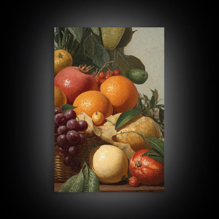 Tropical Fruit Market Arrangement Canvas Print, Tropical Art, Botanical Art, Living Room Decor, Oil Painting, Tropic, TRO-2x3-95