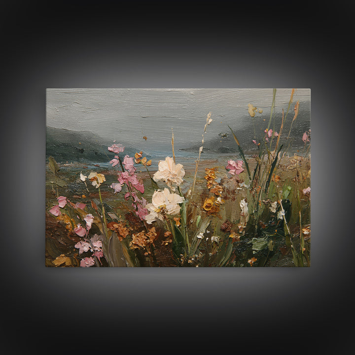 Orchid and Hummingbird Composition Canvas Print, Tropical Art, Abstract Painting, Living Room Decor, Fine Art, Tropic, TRO-3x2-38